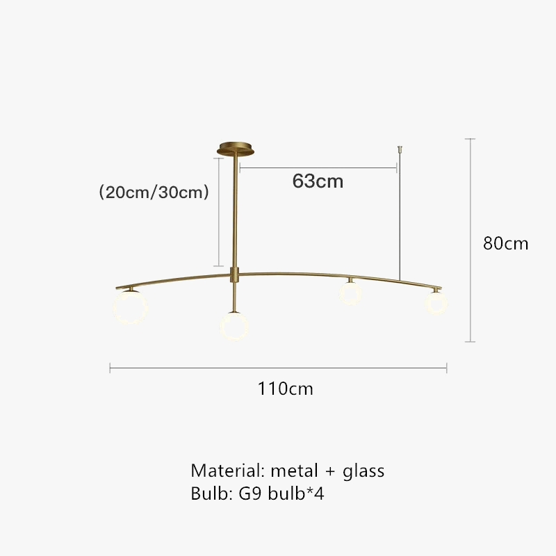 lustre design en métal et verre pour intérieur moderne