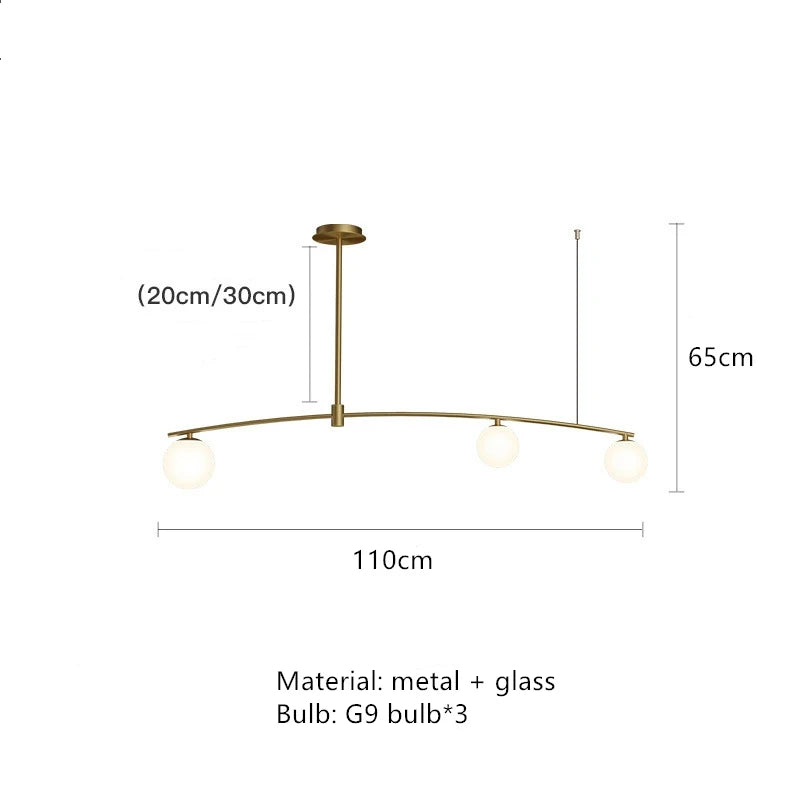 lustre design en métal et verre pour intérieur moderne