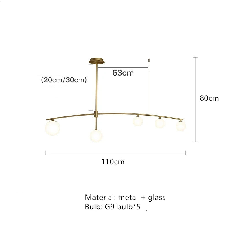 lustre design en métal et verre pour intérieur moderne
