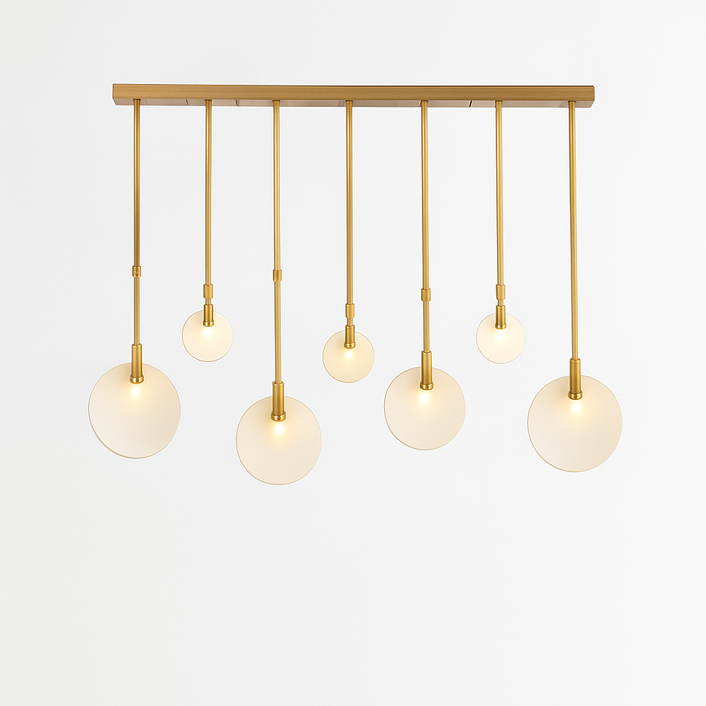 lustre design en marbre doré avec éclairage led tendance 2024