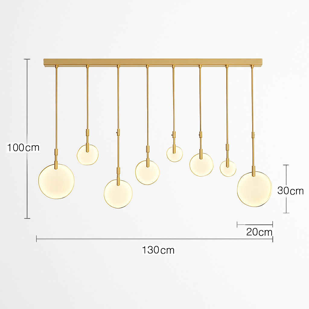 lustre design en marbre doré avec éclairage led tendance 2024