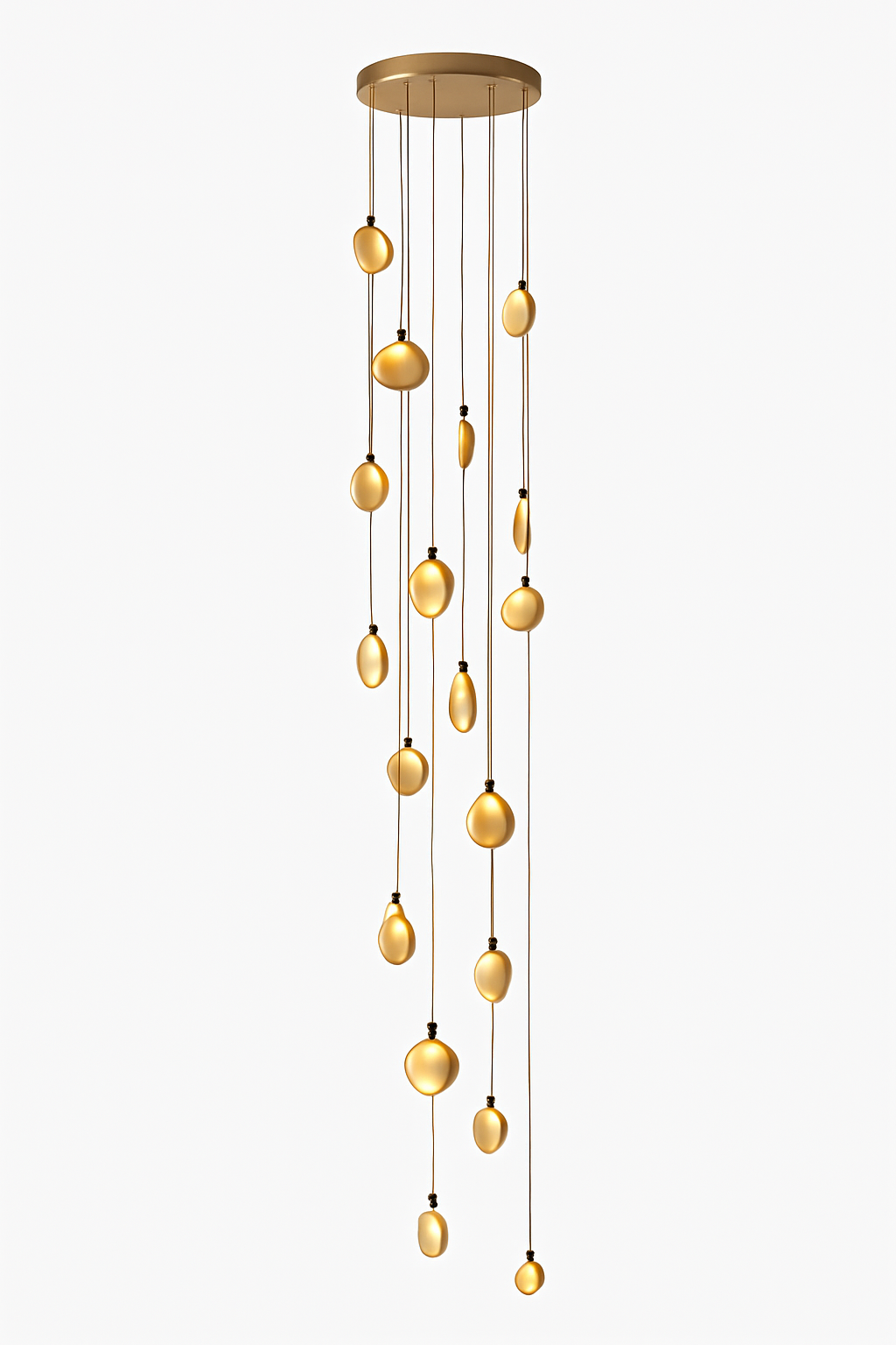lustre design en marbre doré avec éclairage led tendance 2024