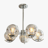 lustre design en verre chrome led pour décoration maison