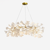 Lustre design Feuilles de céramique de luxe et Branches d'or
