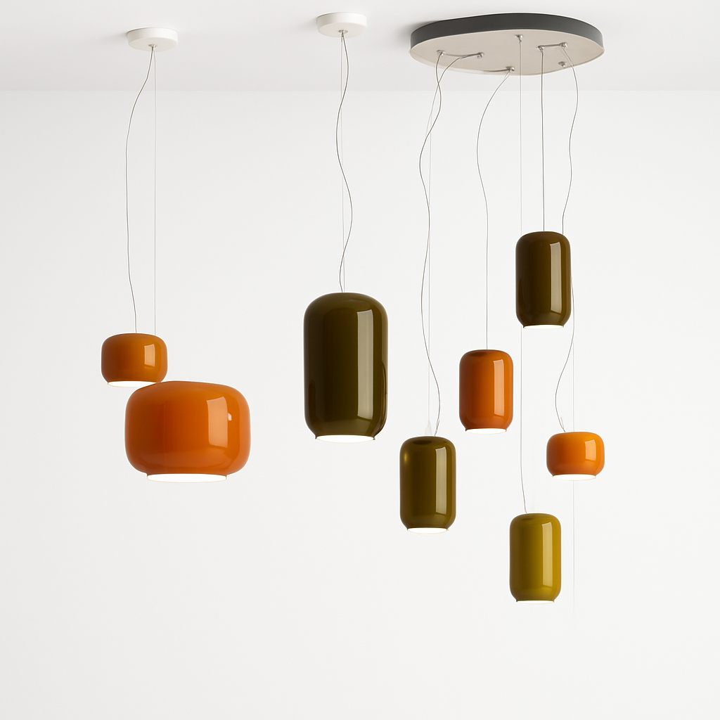 lustre design en verre pour bar et restaurant