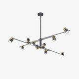 Lustre design LED avec barre en métal et spots rotatifs Caeli