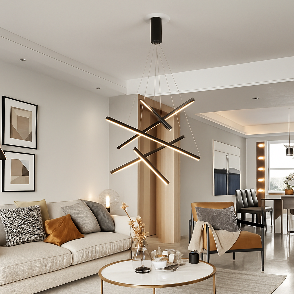 Lustre design LED barrettes lumineuses en métal Zillion