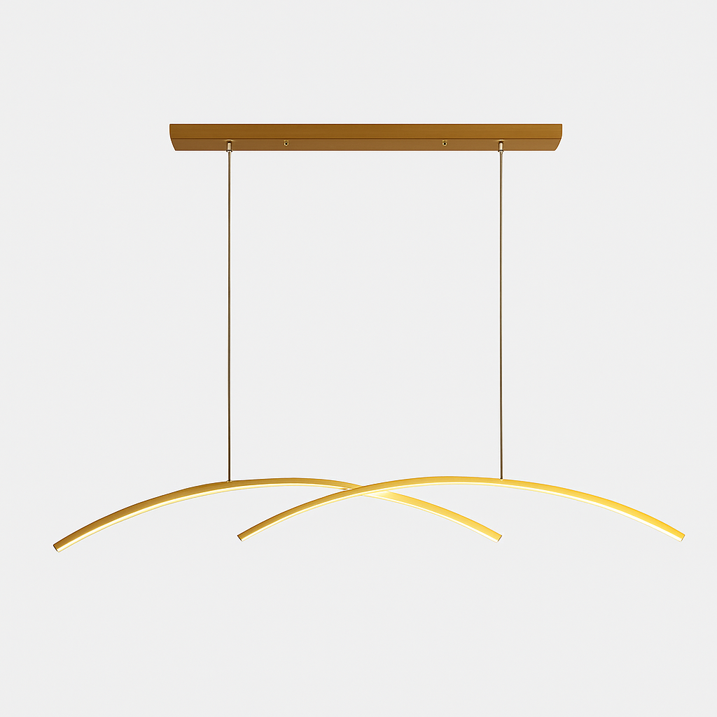 Lustre design LED en forme d'arc métallique Roxanna