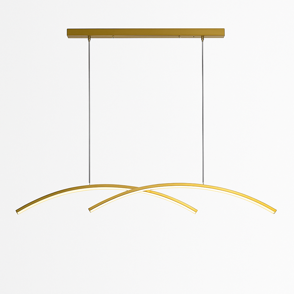 Lustre design LED en forme d'arc métallique Roxanna