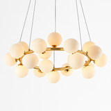 Lustre design à LED en métal avec plusieurs boules en verre Magic