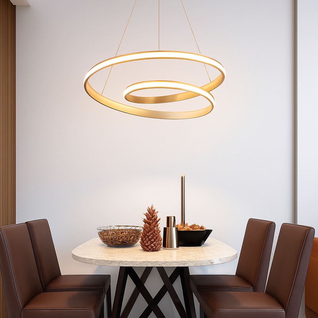 Lustre design à LED en spirale en aluminium Mooskolin