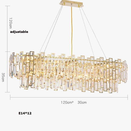 lustre design led moderne en cristal argenté et doré suspendu