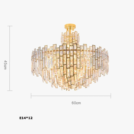 lustre design led moderne en cristal argenté et doré suspendu