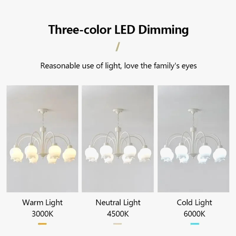 lustre design luxe à led avec orchidées persistantes modernes