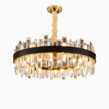 lustre design luxe vintage 	 led cuir cristal élégant
