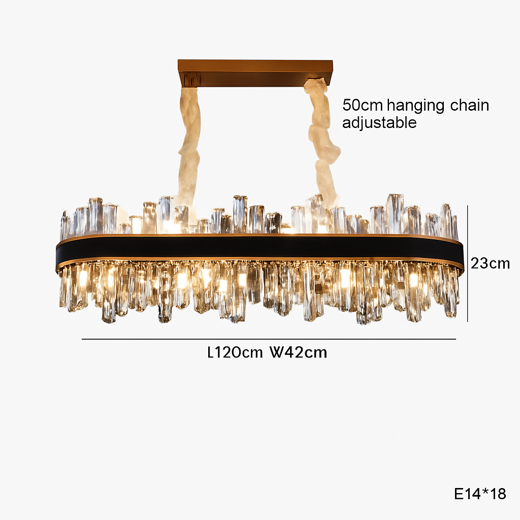 lustre design luxe vintage 	 led cuir cristal élégant