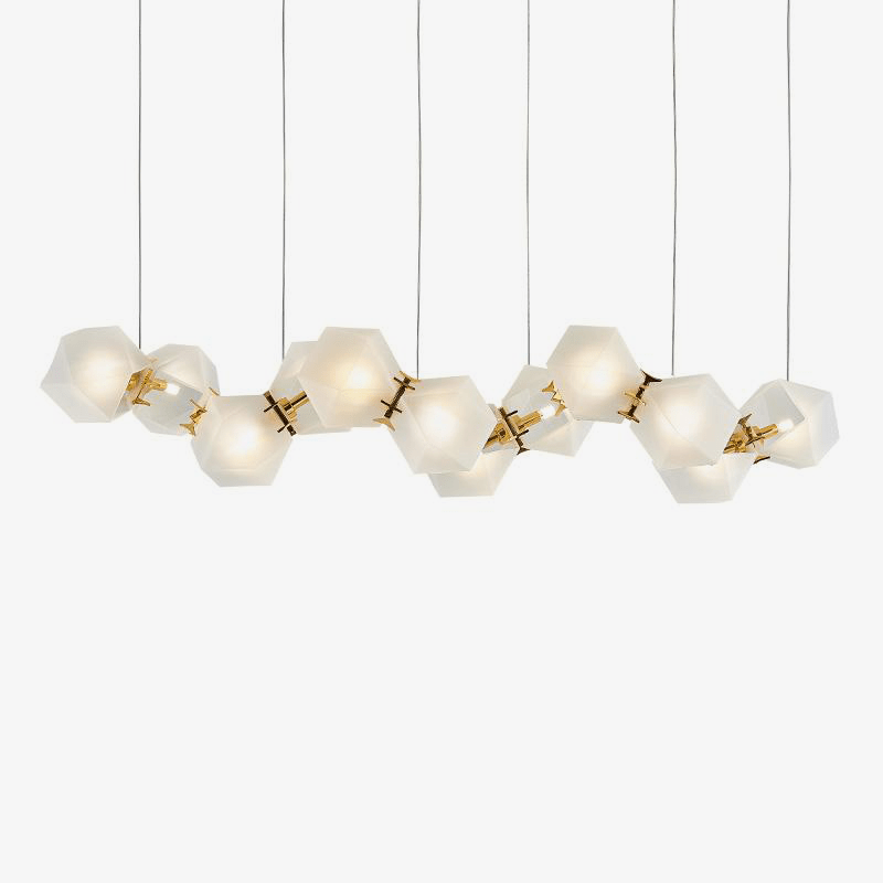 Lustre design moderne doré à LED Avize