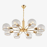 Lustre design moderne doré avec boules de verre Glass