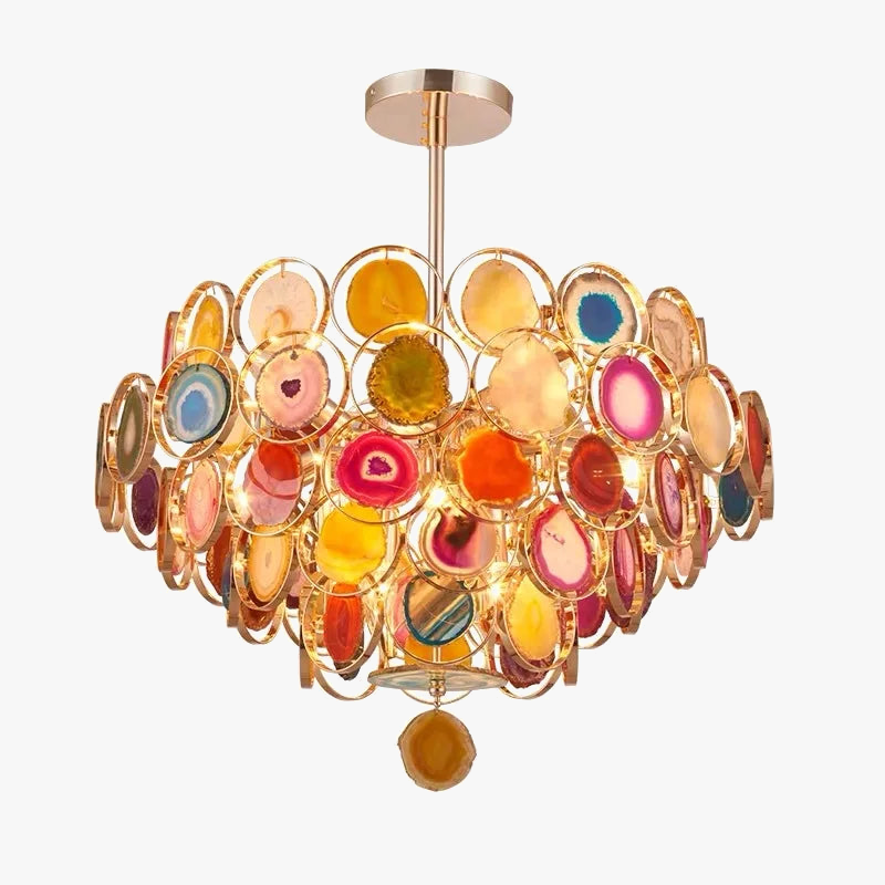lustre design moderne en agate colorée pour intérieur