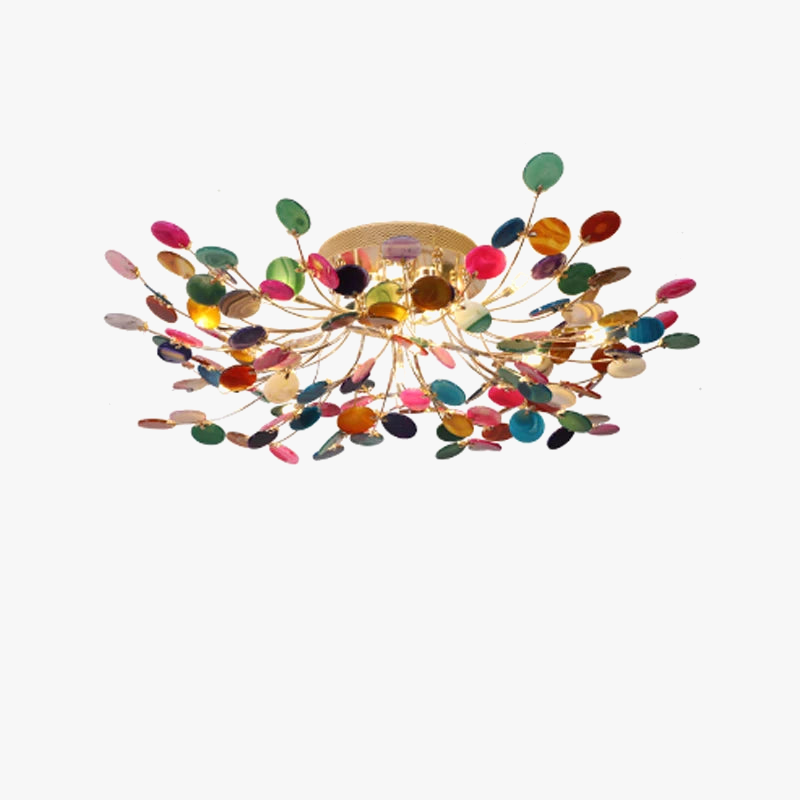 lustre design moderne en agate colorée pour intérieur élégant
