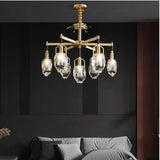 lustre design moderne en cristal avec abat-jour fantaisie