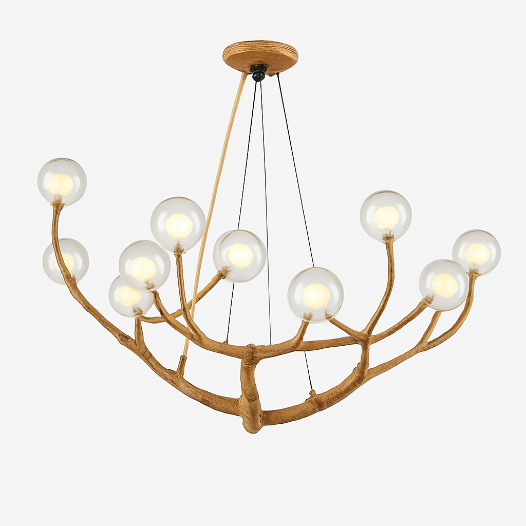 Lustre design moderne en forme de branches d'arbres avec plusieurs lampes LED