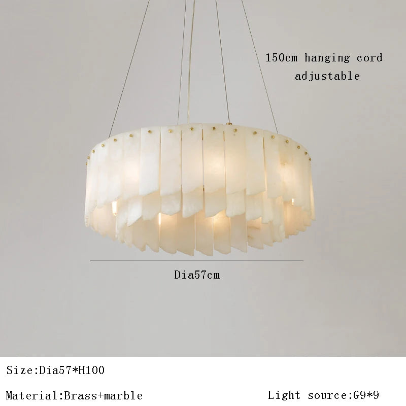 lustre design moderne en marbre naturel espagnol led