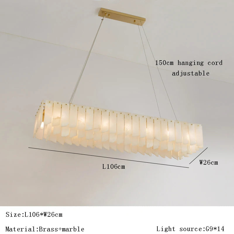 lustre design moderne en marbre naturel espagnol led