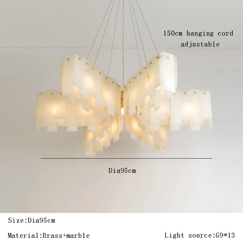 lustre design moderne en marbre naturel espagnol led