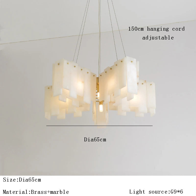 lustre design moderne en marbre naturel espagnol led