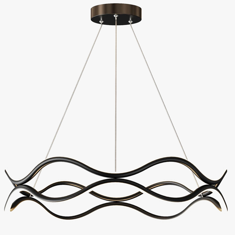 lustre design nordique ligne ondulée et lumière principale