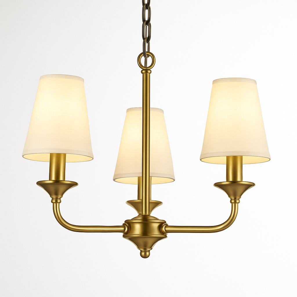 Lustre doré avec abat-jours Royal