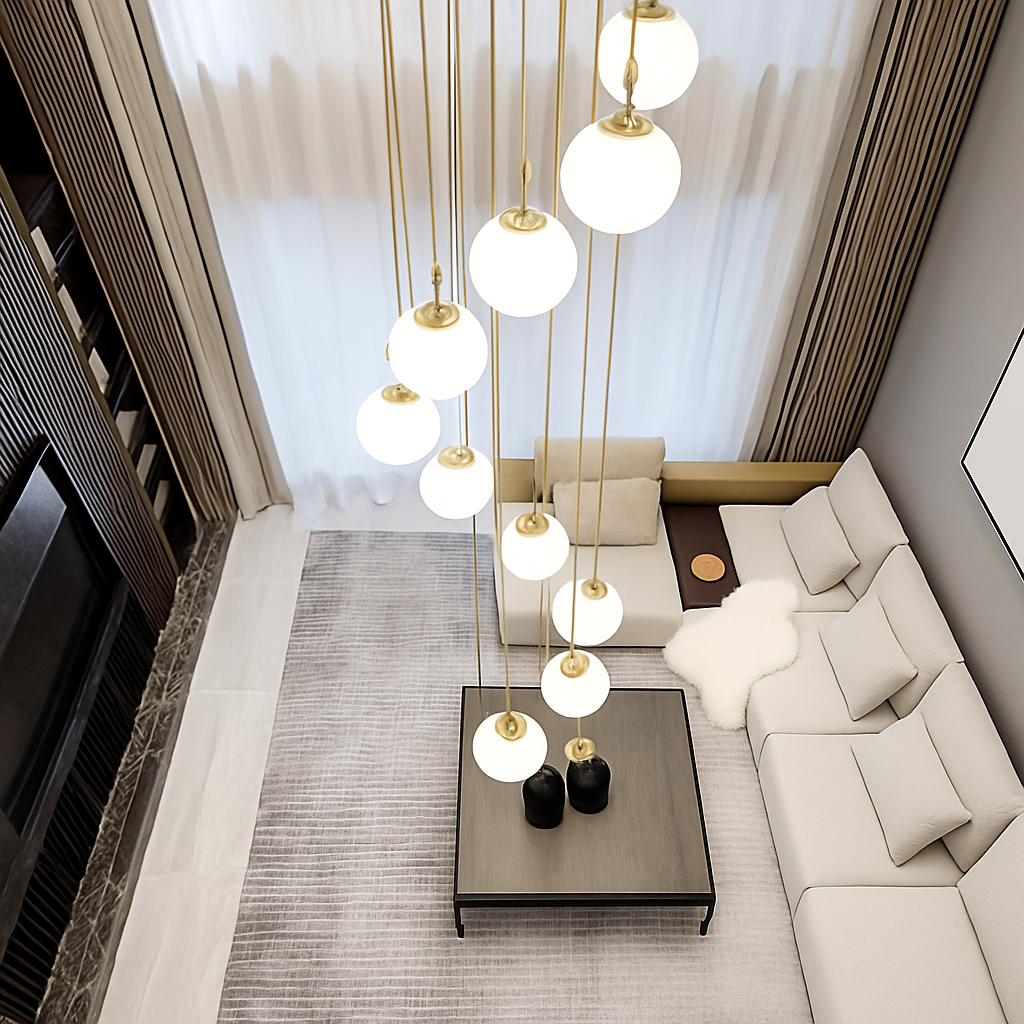 lustre duplex moderne pour éclairage de luxe intérieur