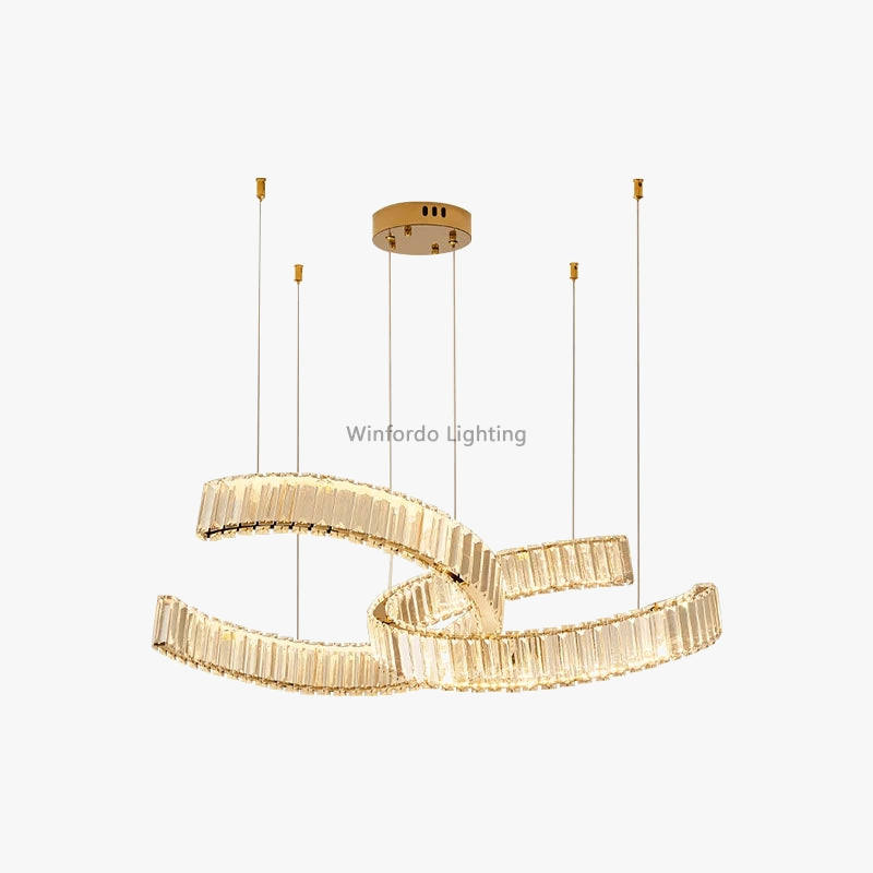 lustre en acier inoxydable cristal postmoderne