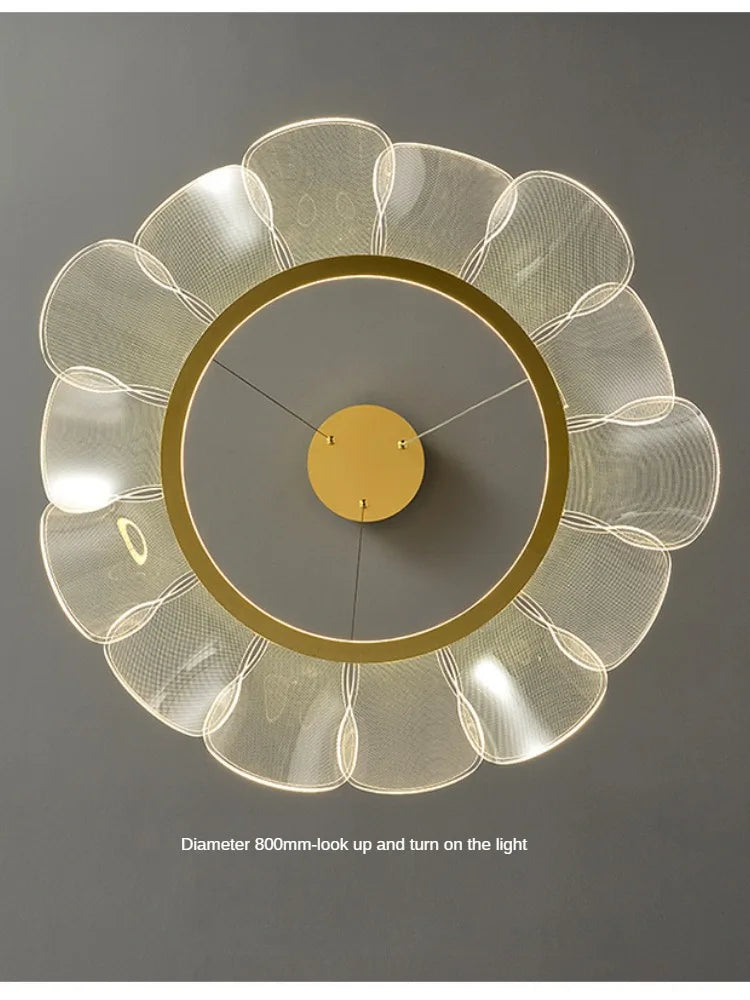 lustre en acrylique minimaliste design créatif à pétales