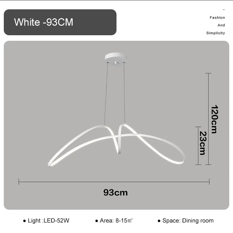 lustre en aluminium en forme de papillon avec éclairage led
