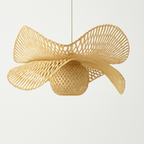 lustre en bambou artisanal style chinois pour décoration intérieure