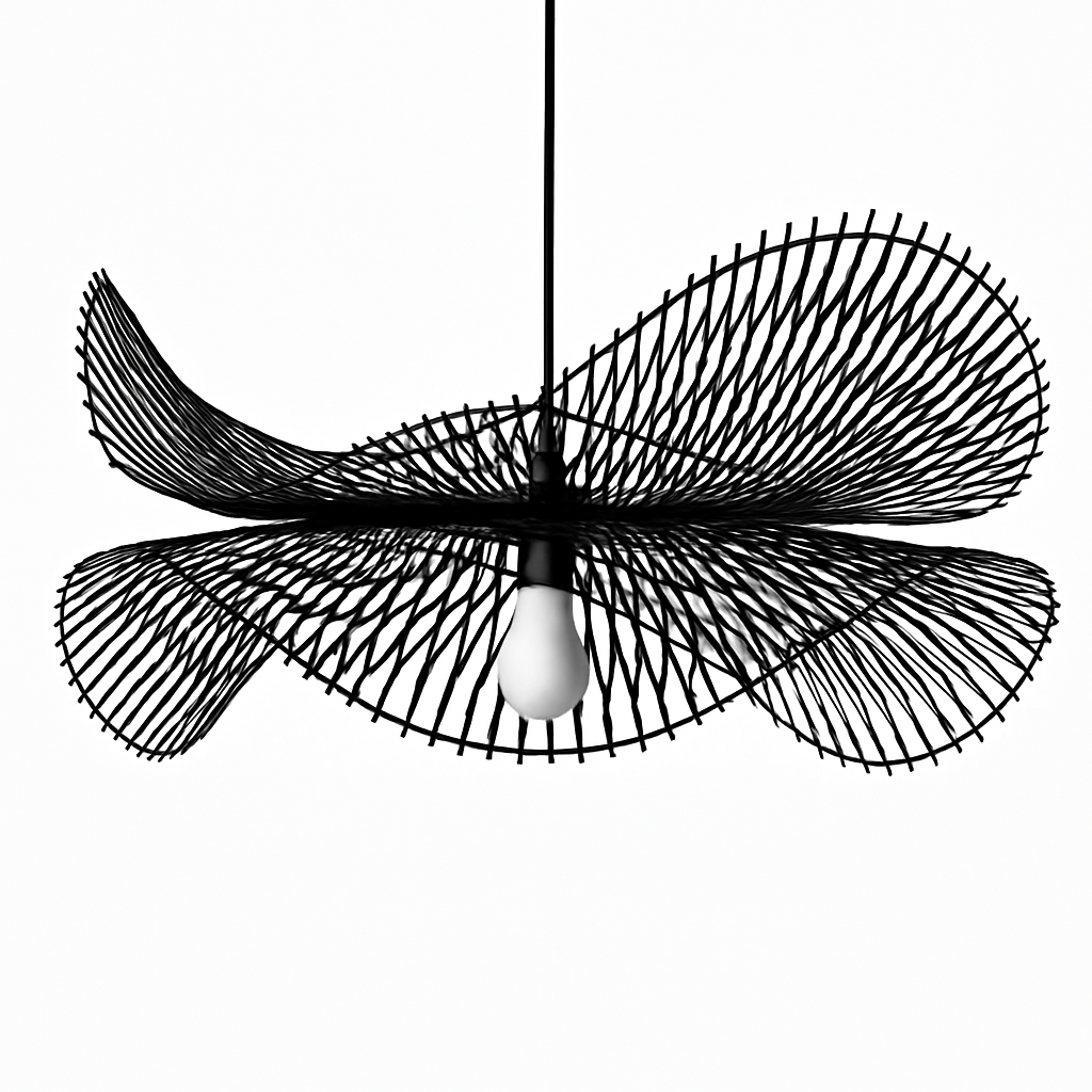 lustre en bambou artisanal style chinois pour décoration intérieure