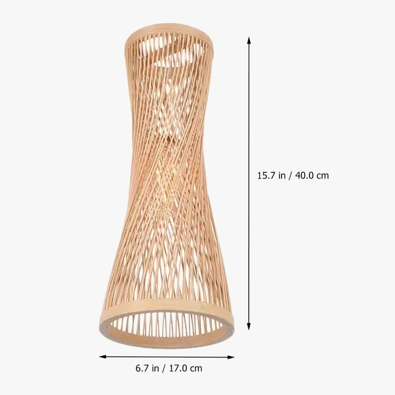 lustre en bambou et rotin tissé style japonais pour décoration