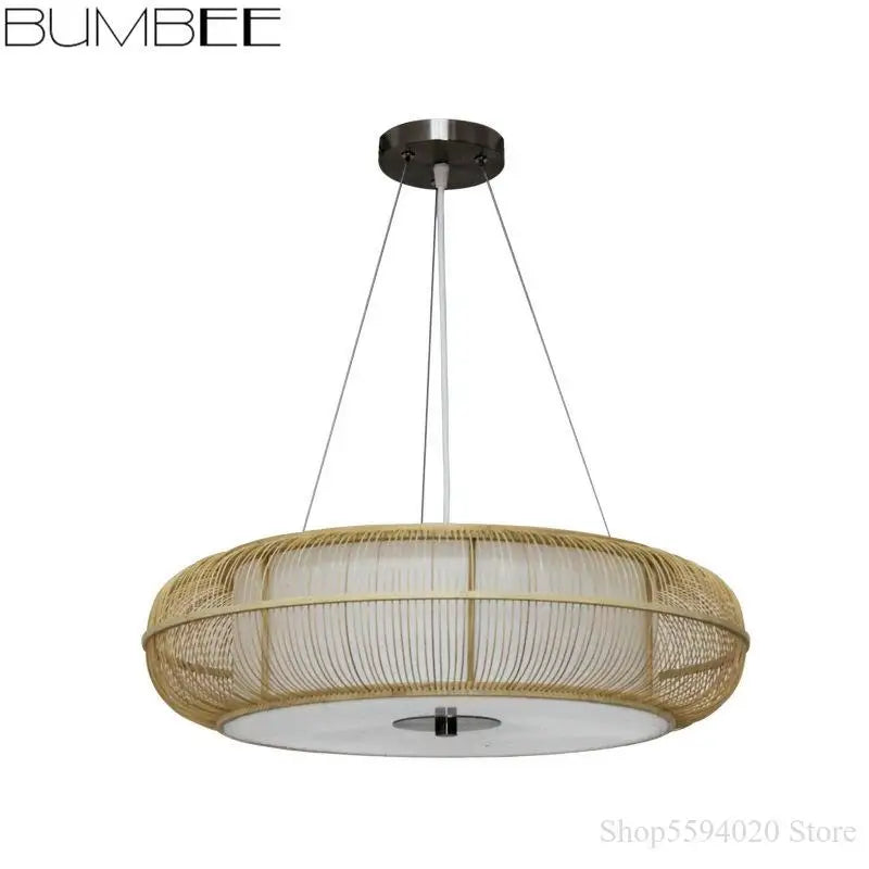 lustre en bambou fait main style moderne et élégant
