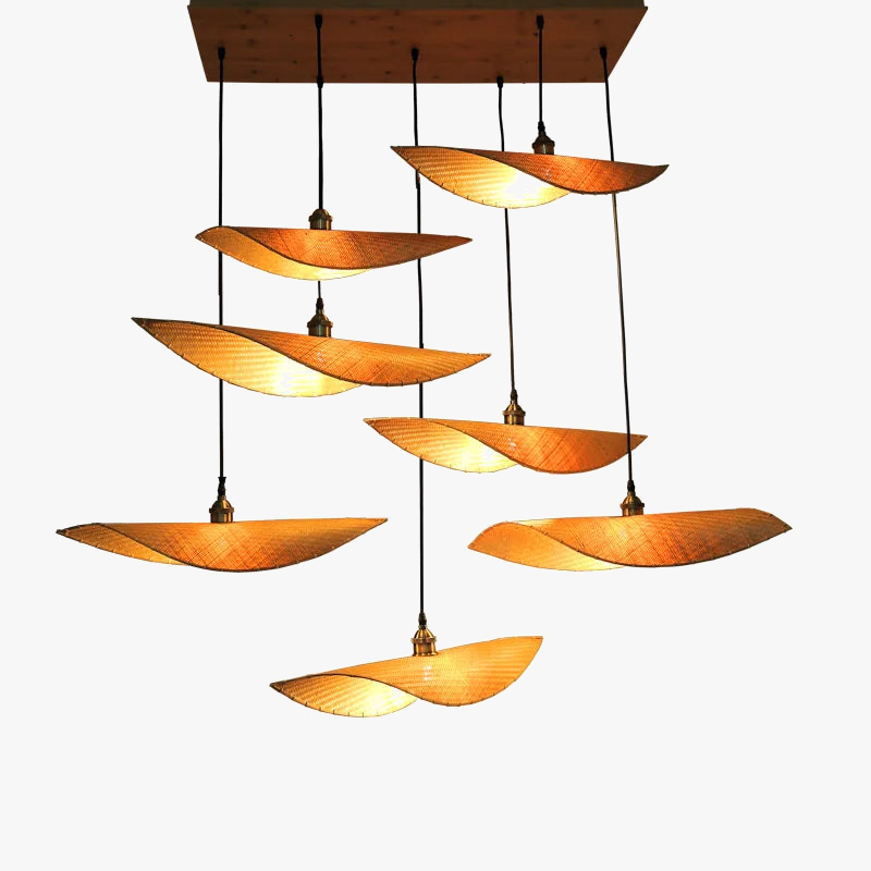 lustre en bambou style japonais pour décoration zen asiatique