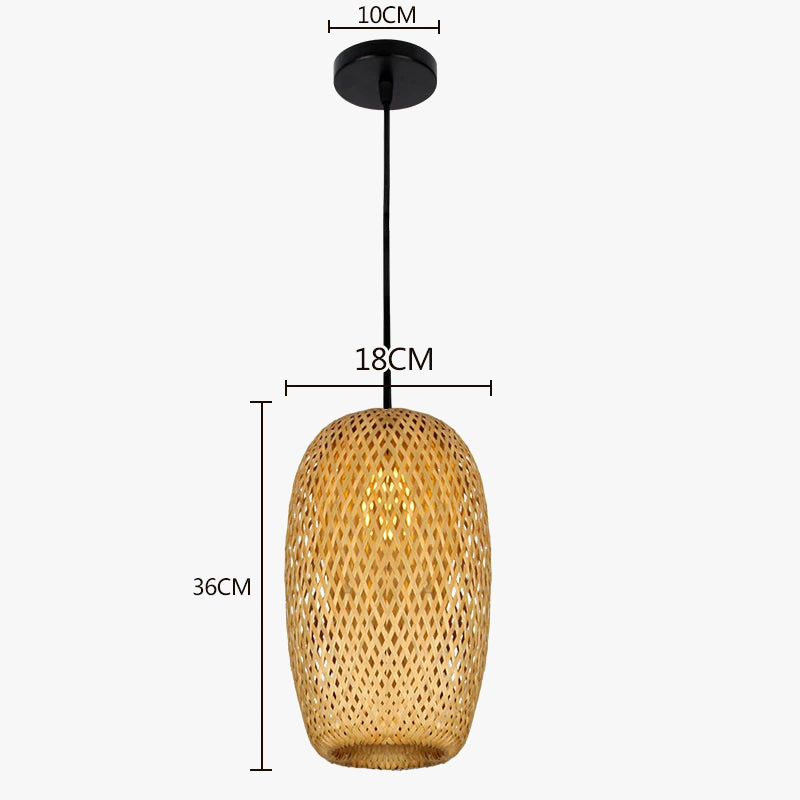 Suspension en bambou tissé à la main rétro salle à manger lanterne lustre E27 jardin maison chambre luminaires décoratifs suspension