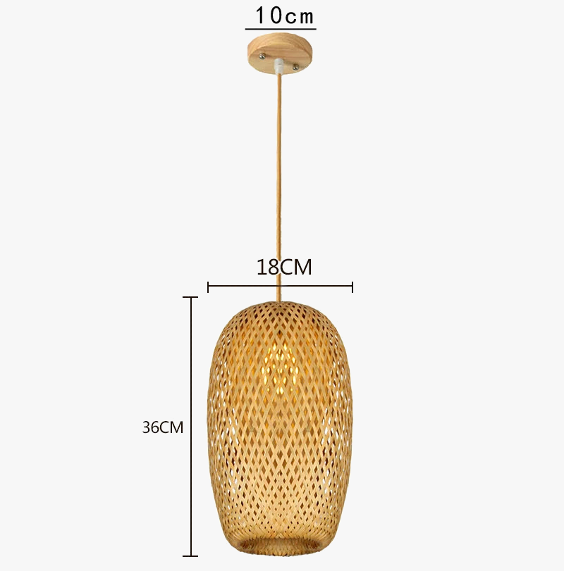 Suspension en bambou tissé à la main rétro salle à manger lanterne lustre E27 jardin maison chambre luminaires décoratifs suspension