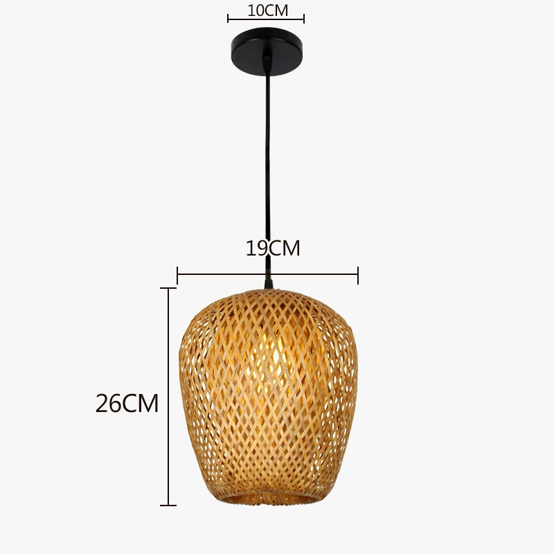 Suspension en bambou tissé à la main rétro salle à manger lanterne lustre E27 jardin maison chambre luminaires décoratifs suspension
