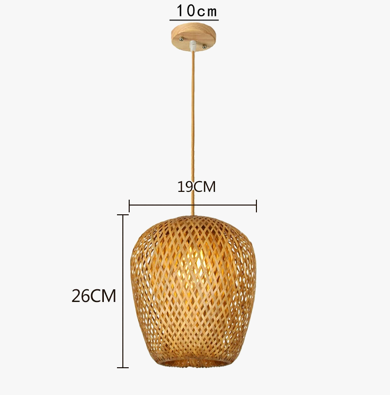 Suspension en bambou tissé à la main rétro salle à manger lanterne lustre E27 jardin maison chambre luminaires décoratifs suspension