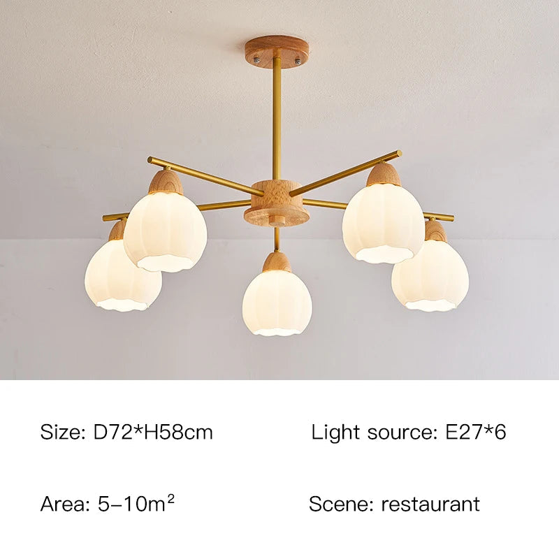 lustre en bois crème pour décoration moderne et style contemporain