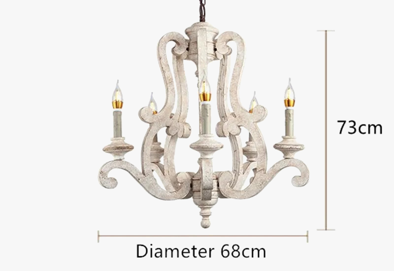 lustre en bois de style européen pour décoration intérieure