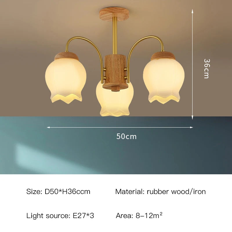 lustre en bois design moderne éclairage led pour chambre enfant