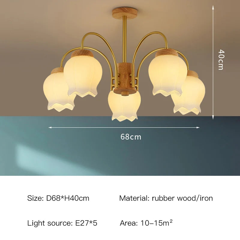 lustre en bois design moderne éclairage led pour chambre enfant