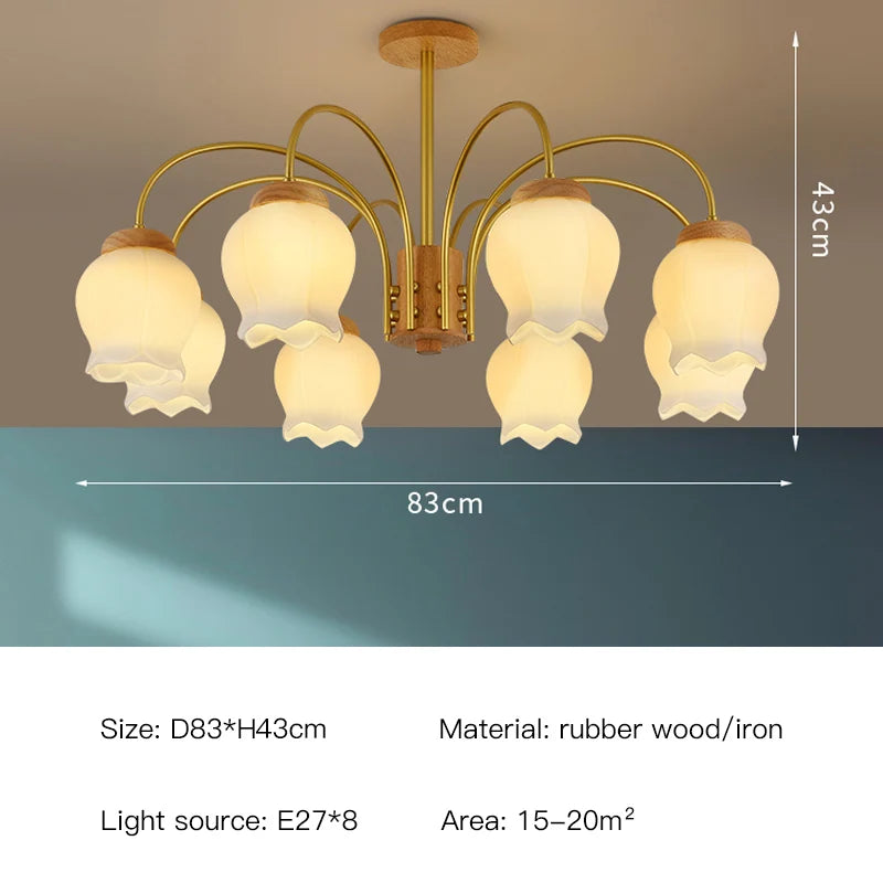 lustre en bois design moderne éclairage led pour chambre enfant